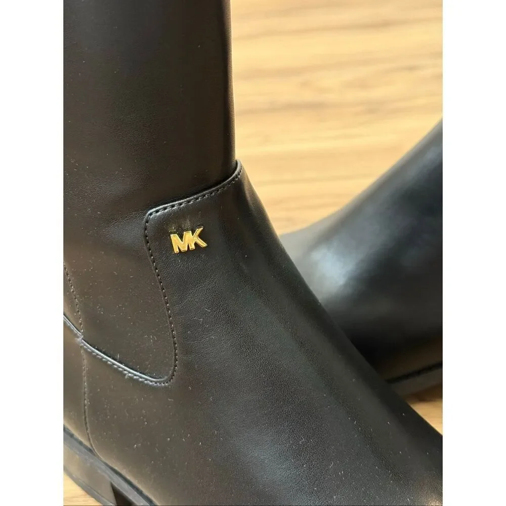 Michael Kors Outlet Britt Smooth Wide Calf Boot in Black 7M $325